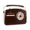 FM MW rádió OneConcept NR-12, retro, barna krémszínű
